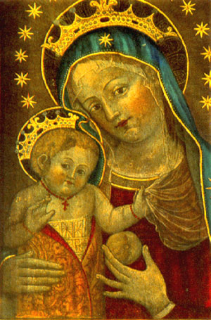 A Holy Mother with Child Painted by Saint Catherina from Bologna
